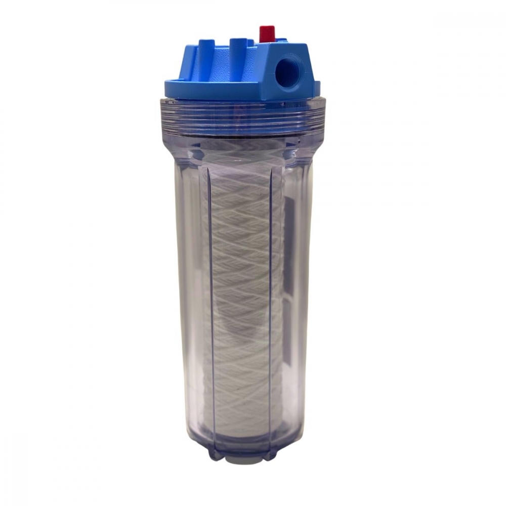 Et vannfilter kit – for fjerning av større partikler som sand, rust, leire, jordsmonn og andre sedimenter. Perfekt til brønnvann. 1 micron.