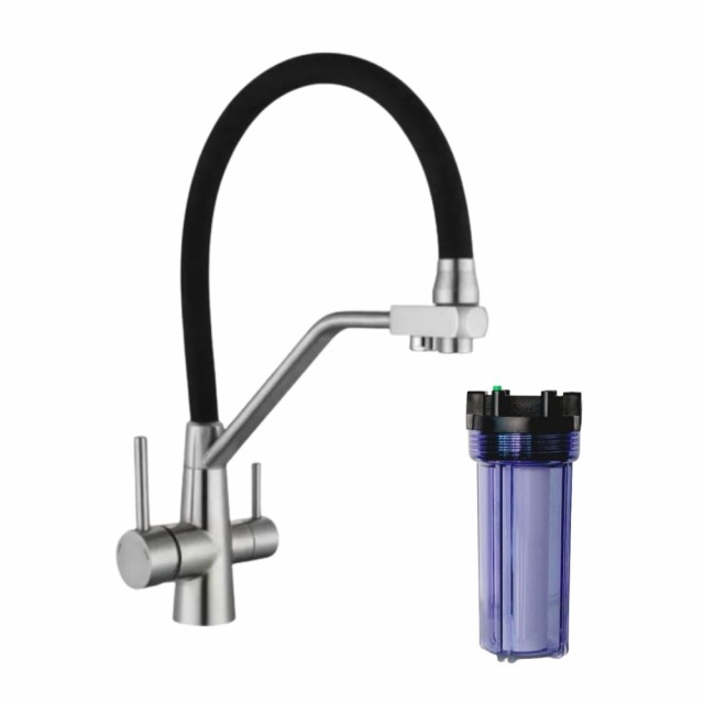 Eco Friendly Light vannfilter med Eco Queen treveis kran for varmt/kaldt forbruksvann og filtrert drikkevann i en kran!