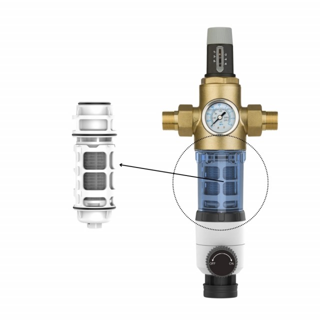 Rustfri stål filterinnsats i 40 micron for Eco Aqwell tilbakespylingsfilter