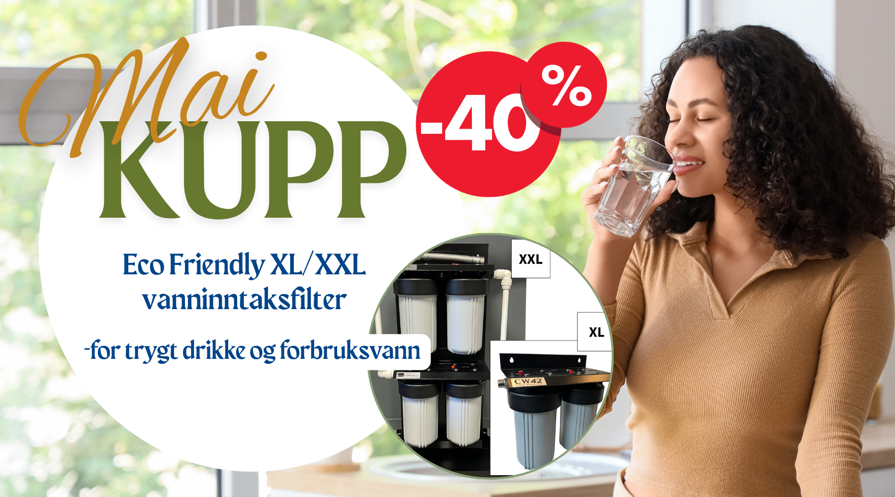 Maikupp Eco Friendly XL/XXL vanninntaksfilter 2026