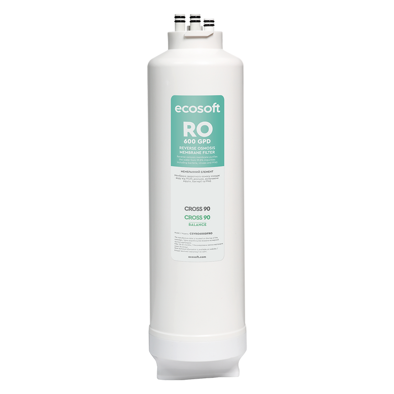 Ecosoft 600 GPD RO-membran til Cross 90 direkteflyt omvendt osmose filter