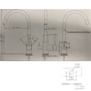Eco Esla sort treveiskran teknisk tegning
