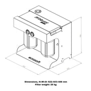 Ecosoft Robust 3000 RO filter teknisk tegning