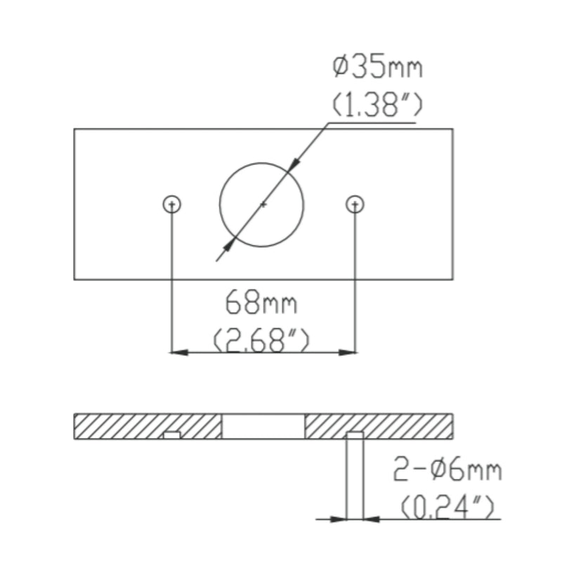 Ecosoft treveis kran teknisk tegning benk- chrome