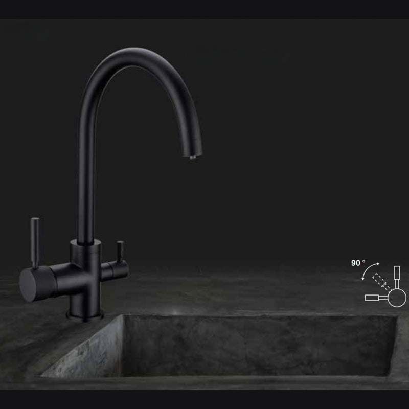 Esla treveis kran sort montert ved vask 