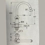 Grohe drikkevannskran Teknisk tegning
