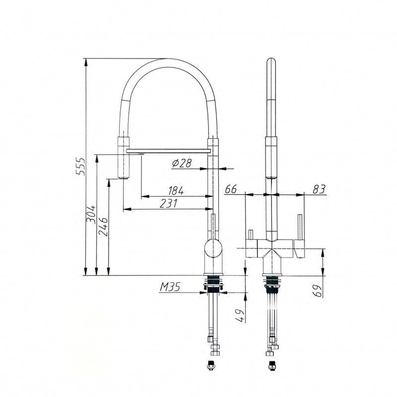 Una treveis kjokkenkran måltegning